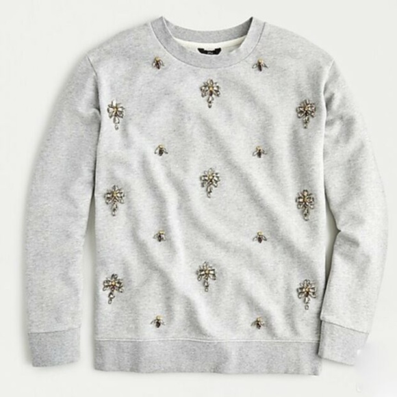 J CREW EMBELLISHED CHANDELIER SWEATSHIRT - Picture 2 of 6